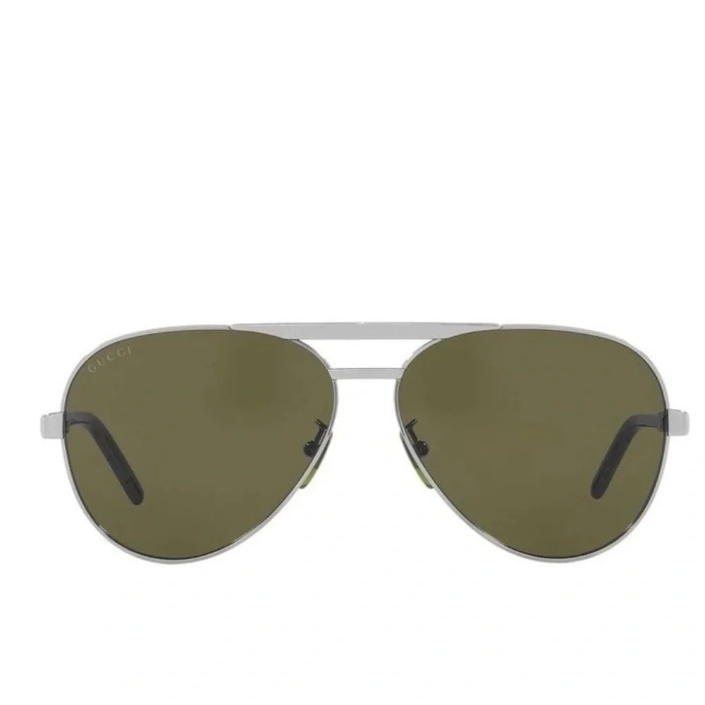 💯- New Authentic Gucci™ GG1163S 002 60 - Silver/Gray Sunglasses